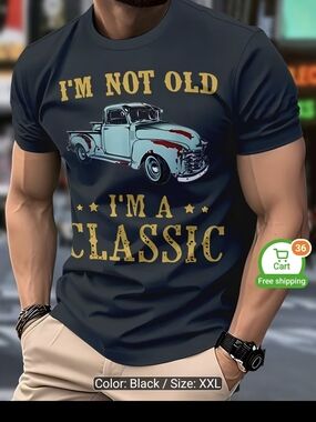 Men's Black 'I'm Not Old I'm A Classic' Graphic Tee